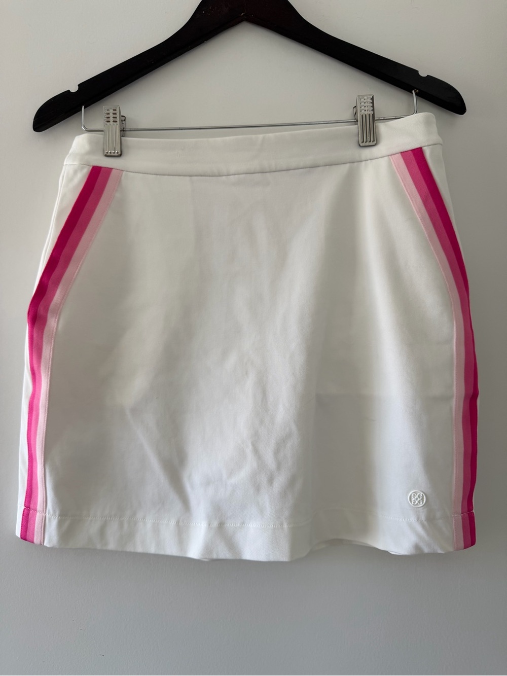 G/FORE White Golf Skirt with Pink Stripe Panels SZ 4